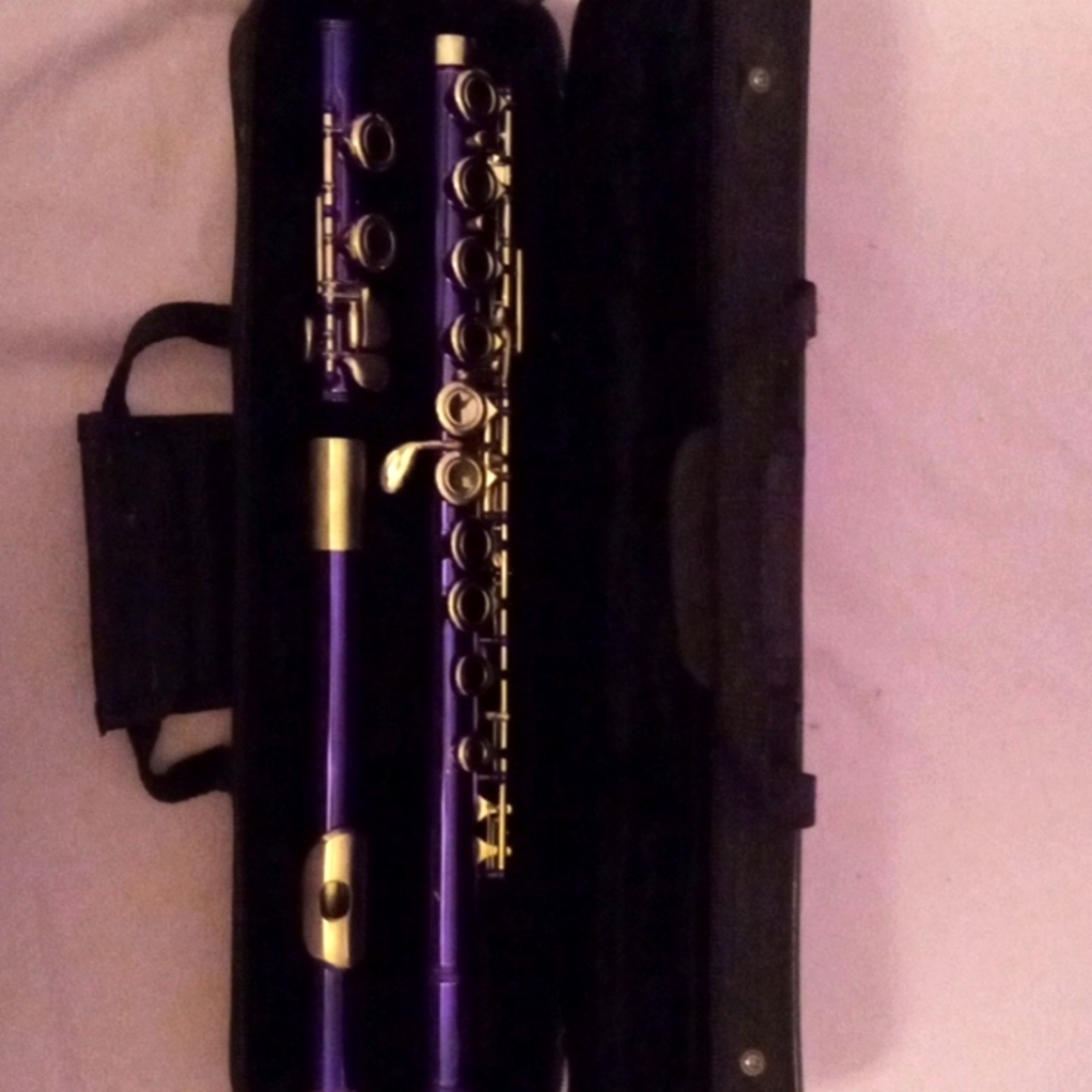 A metallic purple flute